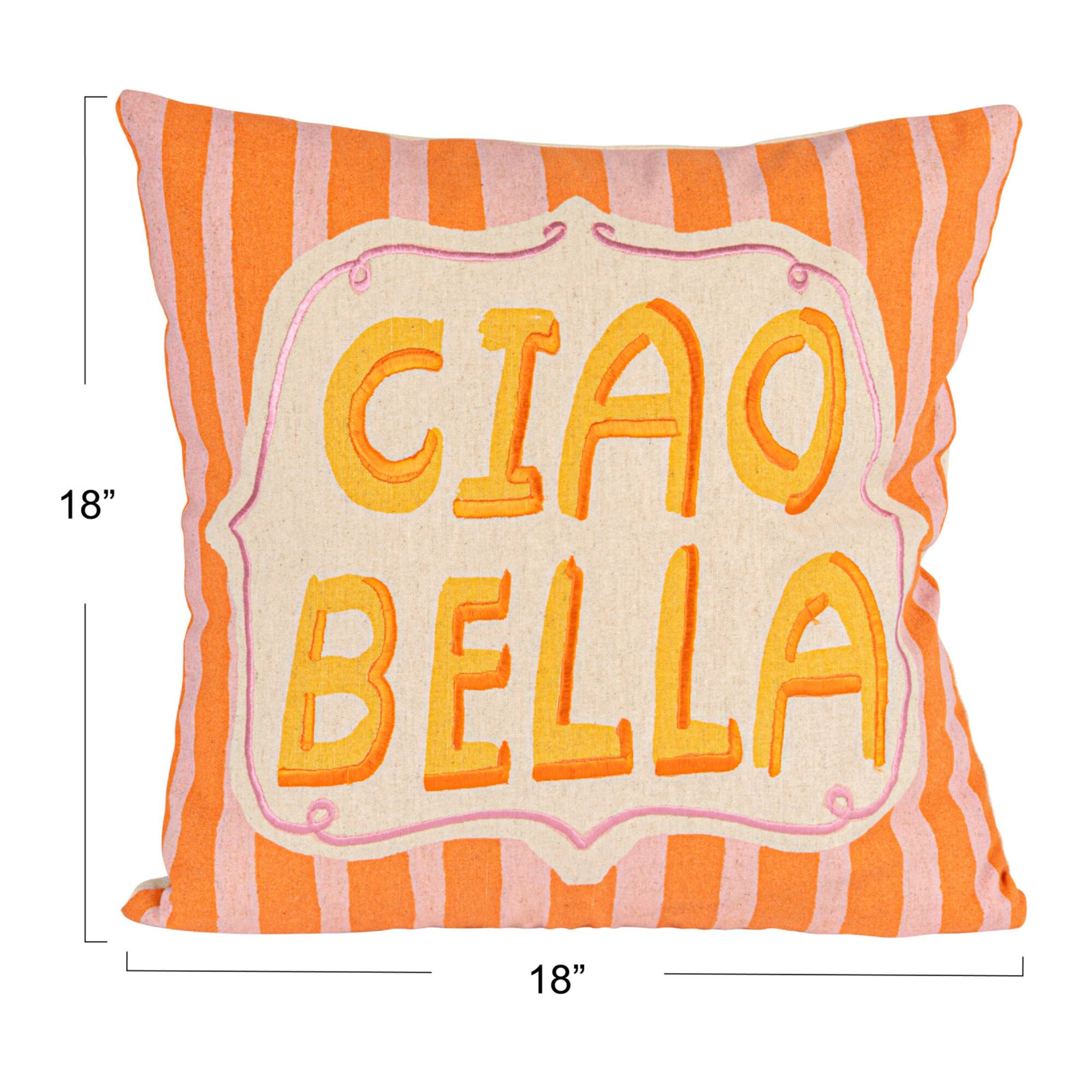 Hello Honey® 18" Orange & Yellow Ciao Bella Accent Pillow